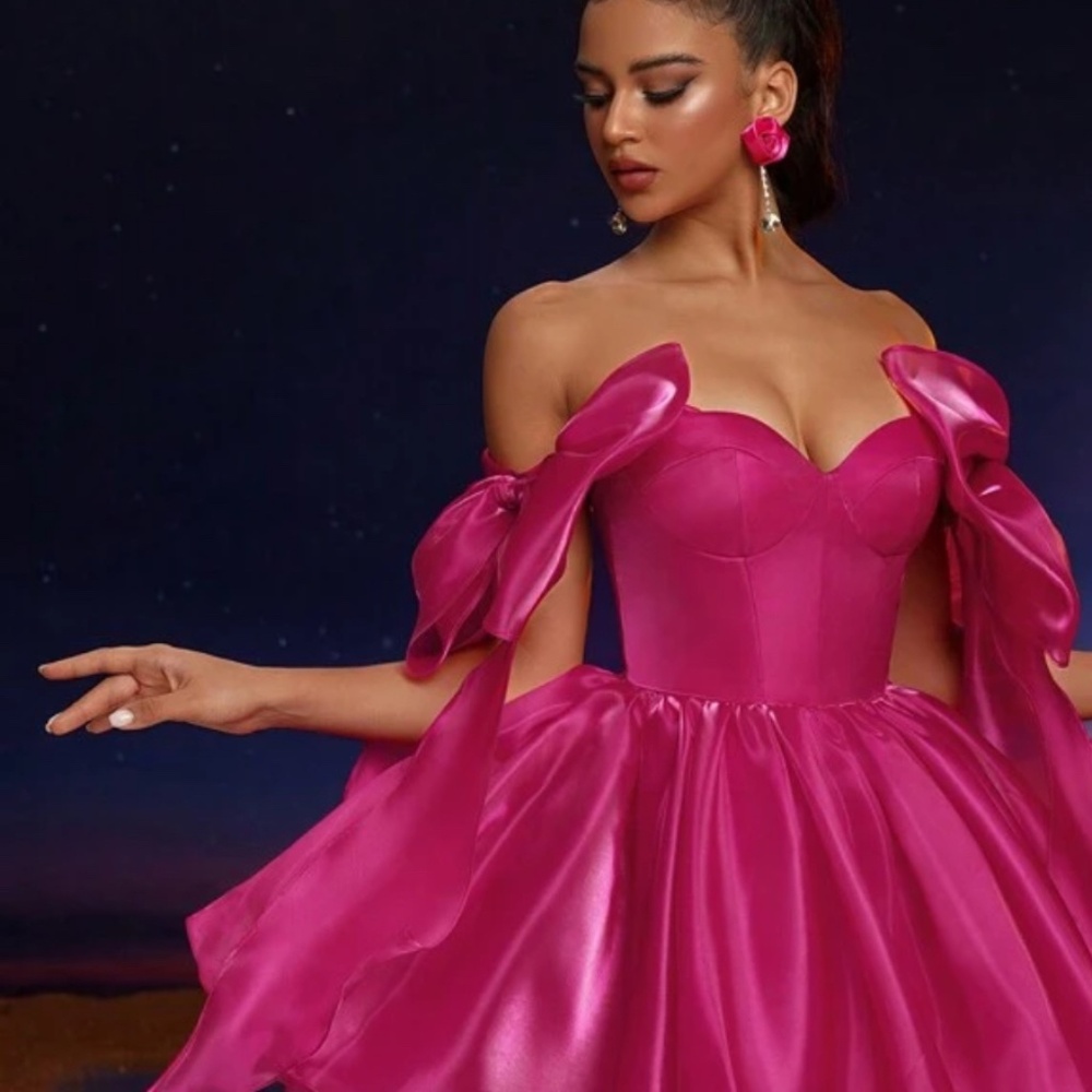 Hot pink/ Fuschia bow dress